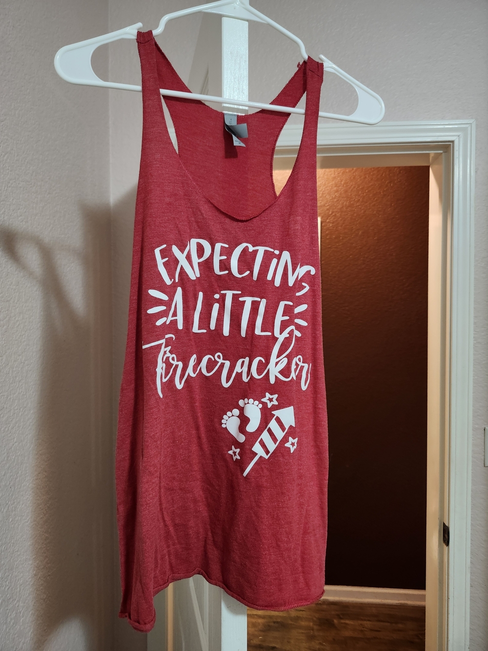 Expecting a Little Firecracker Red Maternity Tank Top